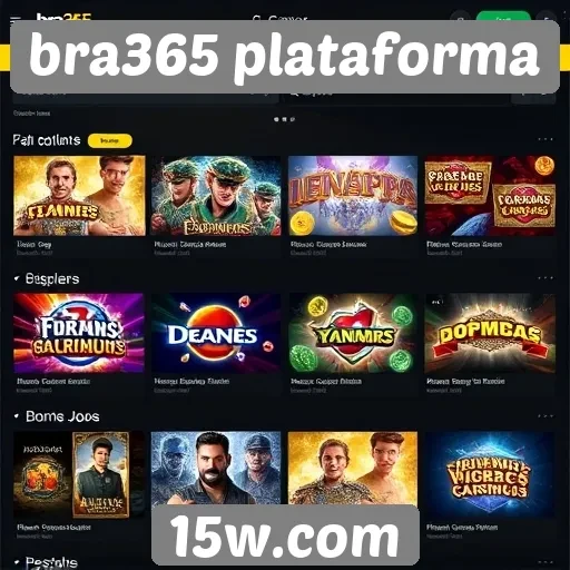 Variedade de jogos disponíveis na bra365